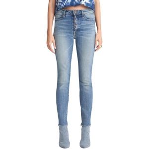 MOTHER Denim The Fly Cut Stunner Ankle Fray Night on a Shiny White Vespa size 28
